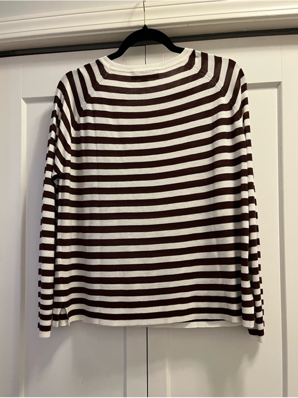 Zara Brown and White Striped Long-Sleeve Top - Picture 2 of 3